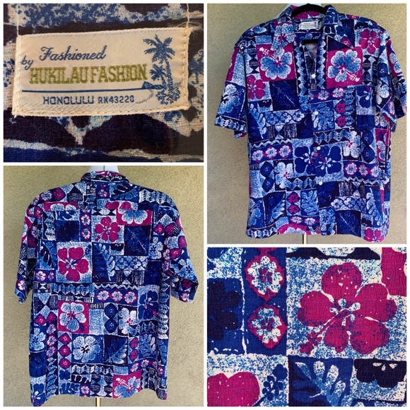🌺 Vintage Hawaiian Wedding Honeymoon Set Dress Shirt - Picture 9 of 14